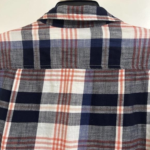 American Eagle Mens Seriously Soft Plaid Button Up Shirt Blue Long Sleeve Size M - Picture 6 of 9